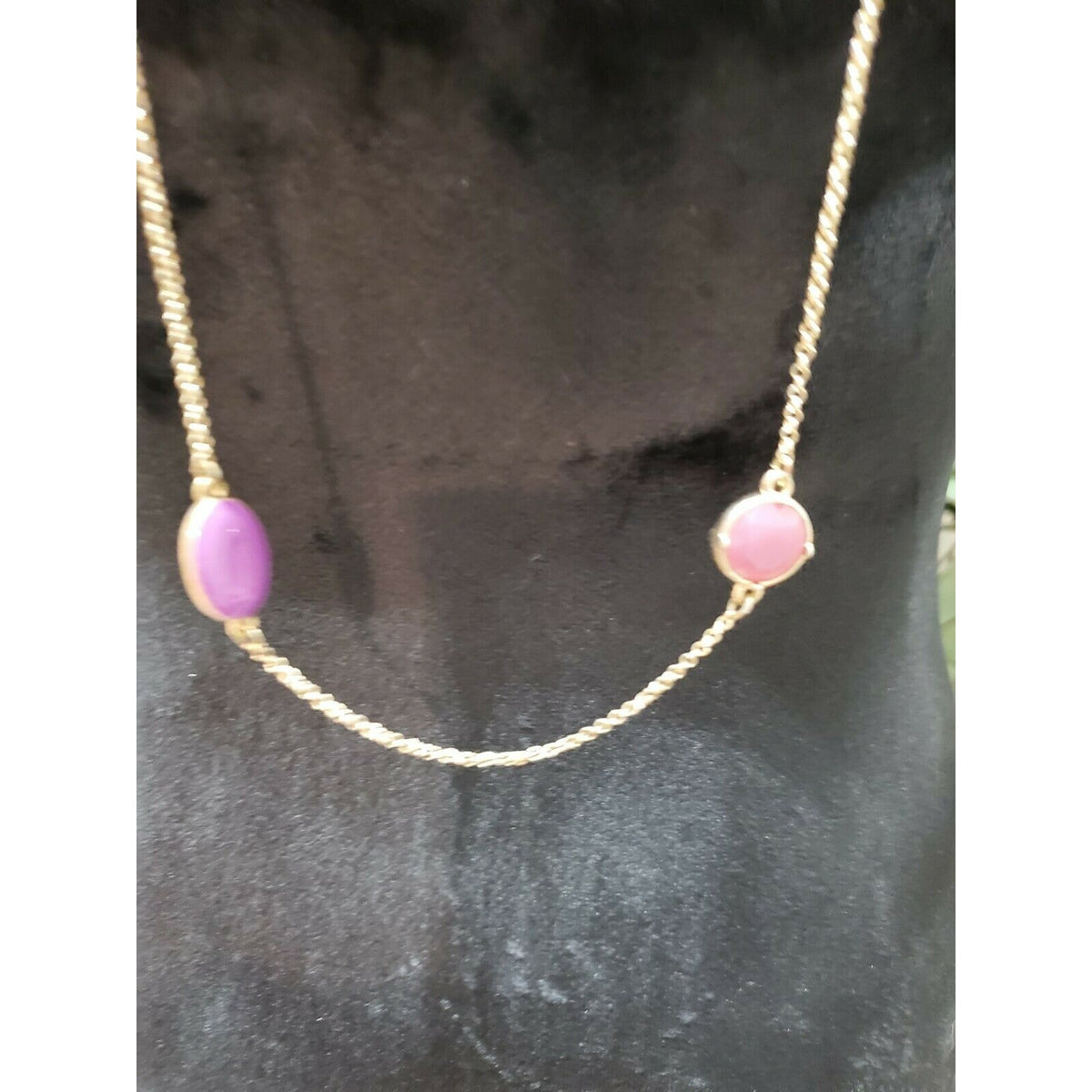 Women's Single Strand Necklace with Pink Stone