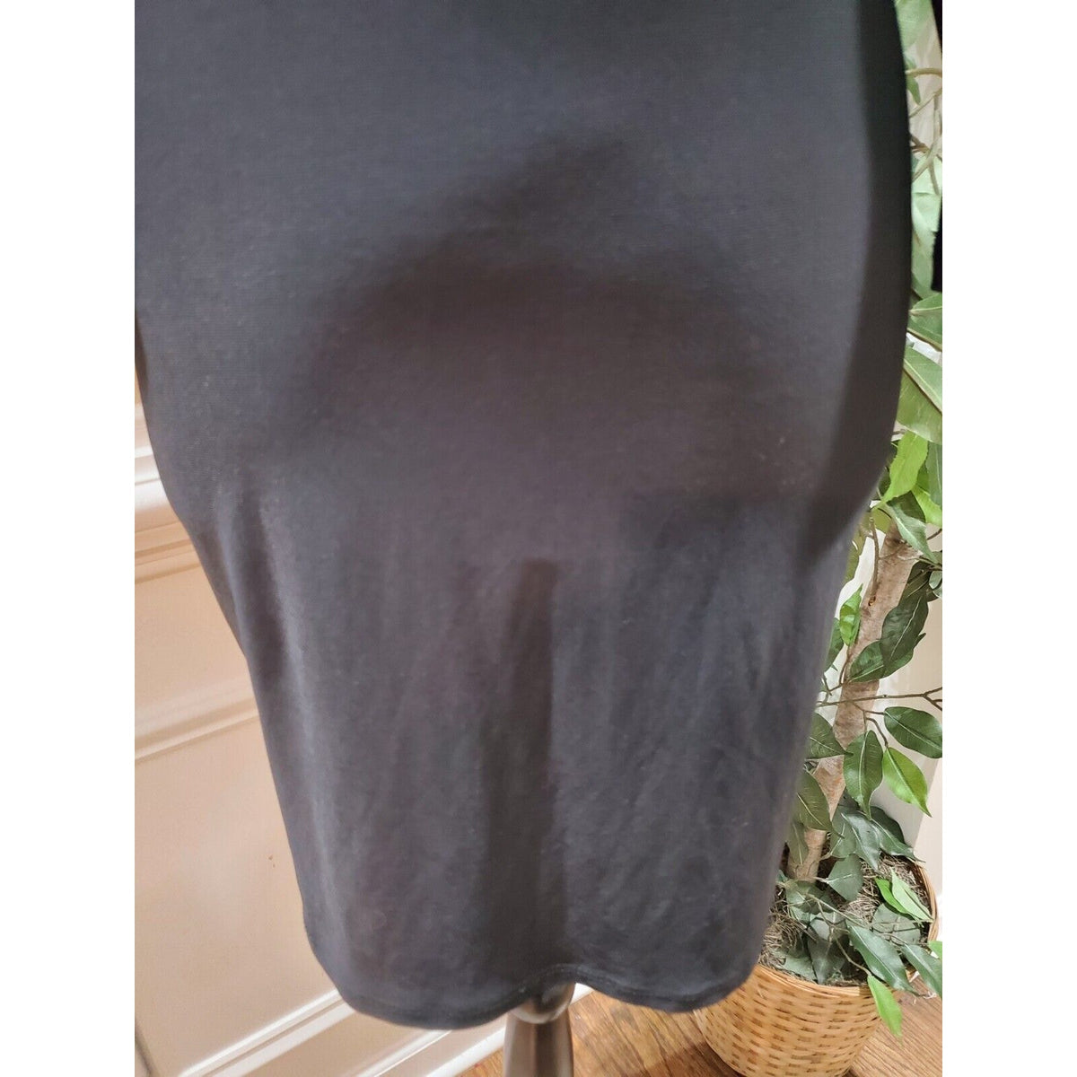 BEBE Women's Logo Blue Swarovski Black Knit Bodycon Dress Size XS