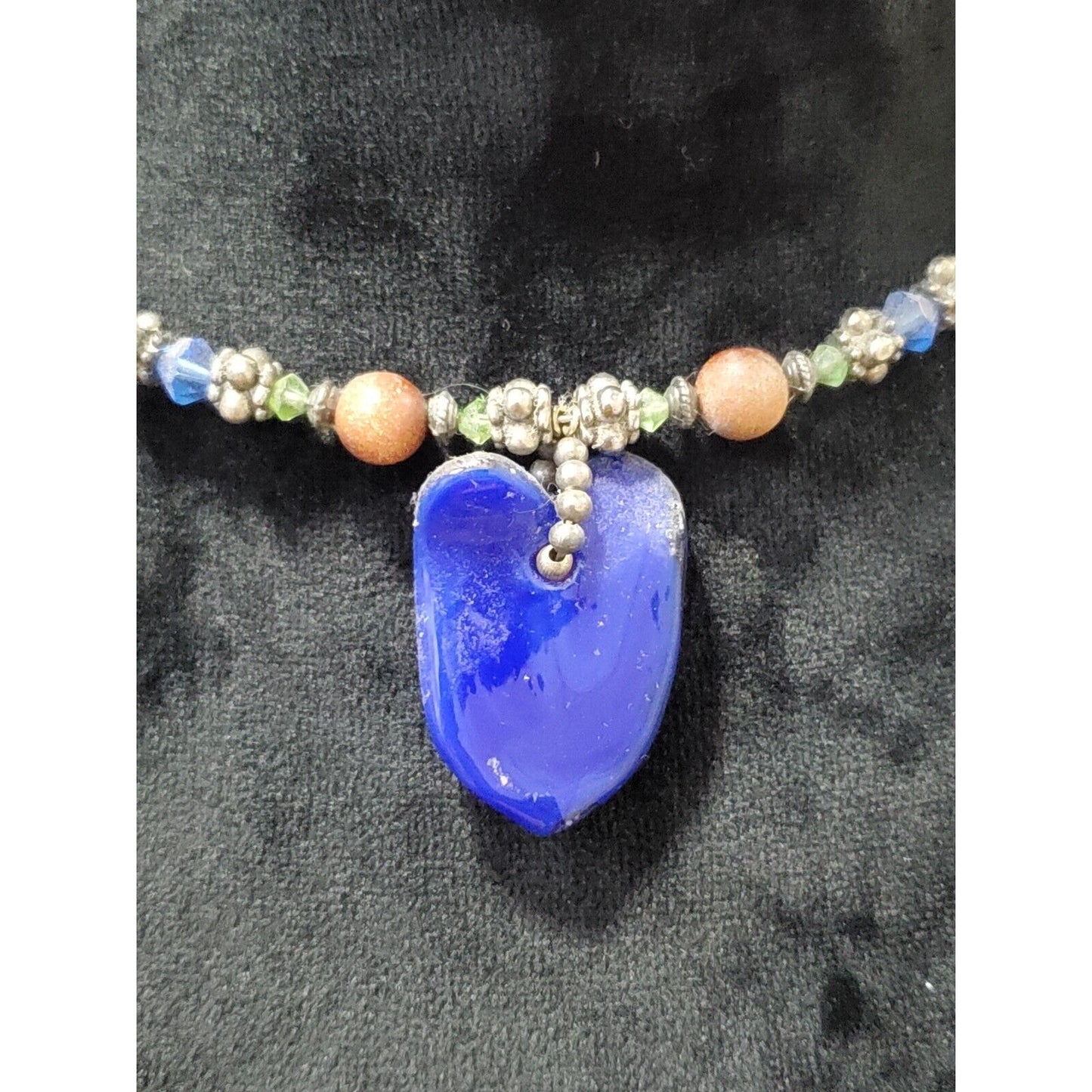 Women's Handmade Multicolor Blue Stone Choker Necklace