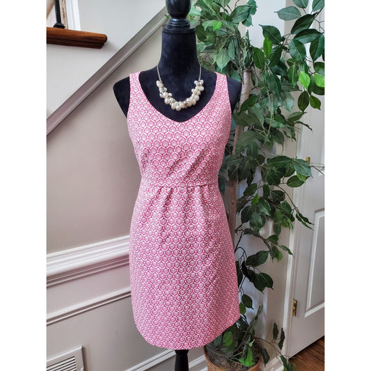 I Heart Ronson Women's Pink Cotton Scoop Neck Sleeveless Knee Length Dress XS