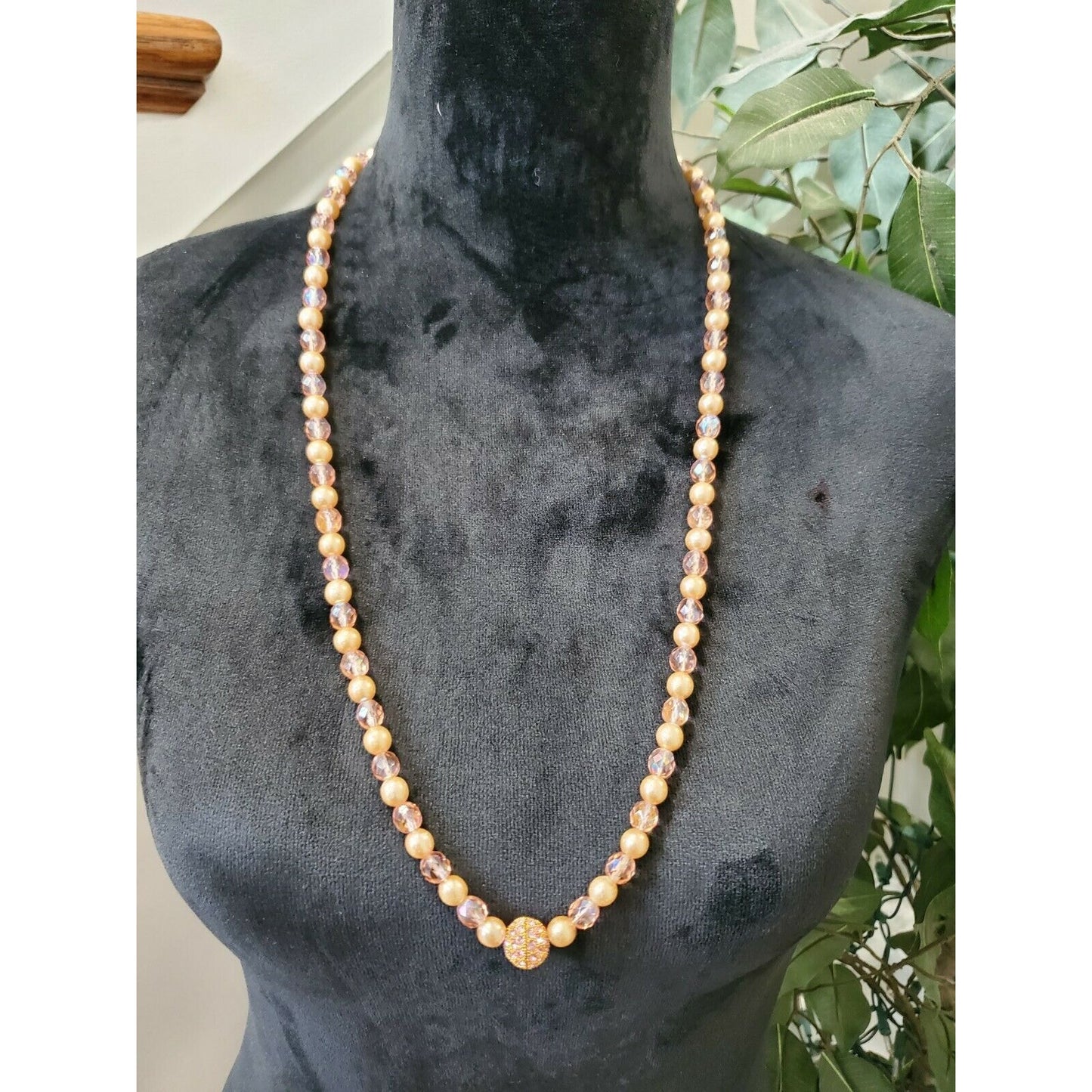 Women's Multicolor Moonstone with Crystal Accent Necklace