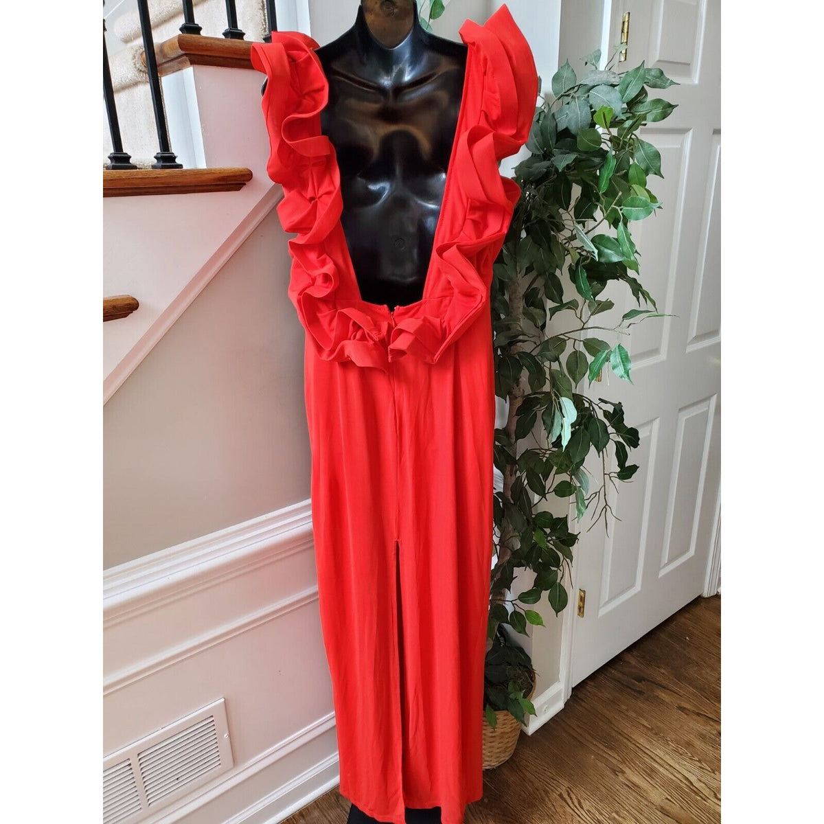 Fashion Nova Always A Good Time Ruffle Polyester Sleeveless Maxi Long Dress 1X