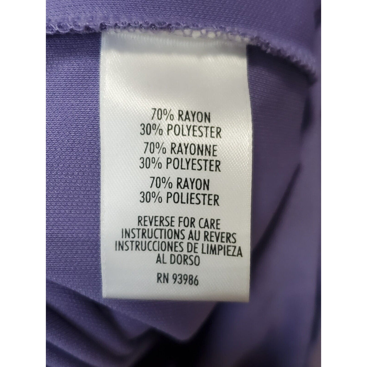 Casual Corner Women's Purple Rayon Neck Sleeveless Knee Length Dress Size Large