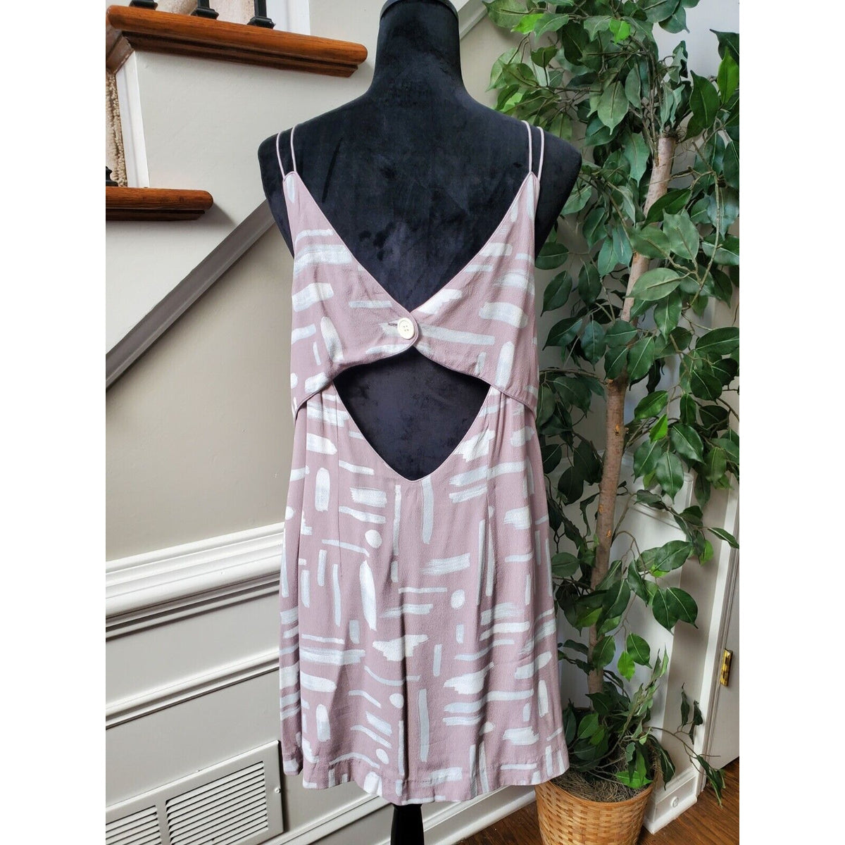 Silence + Noise Women's Purple Sleeveless Knee Length Strappy Dress Size Large