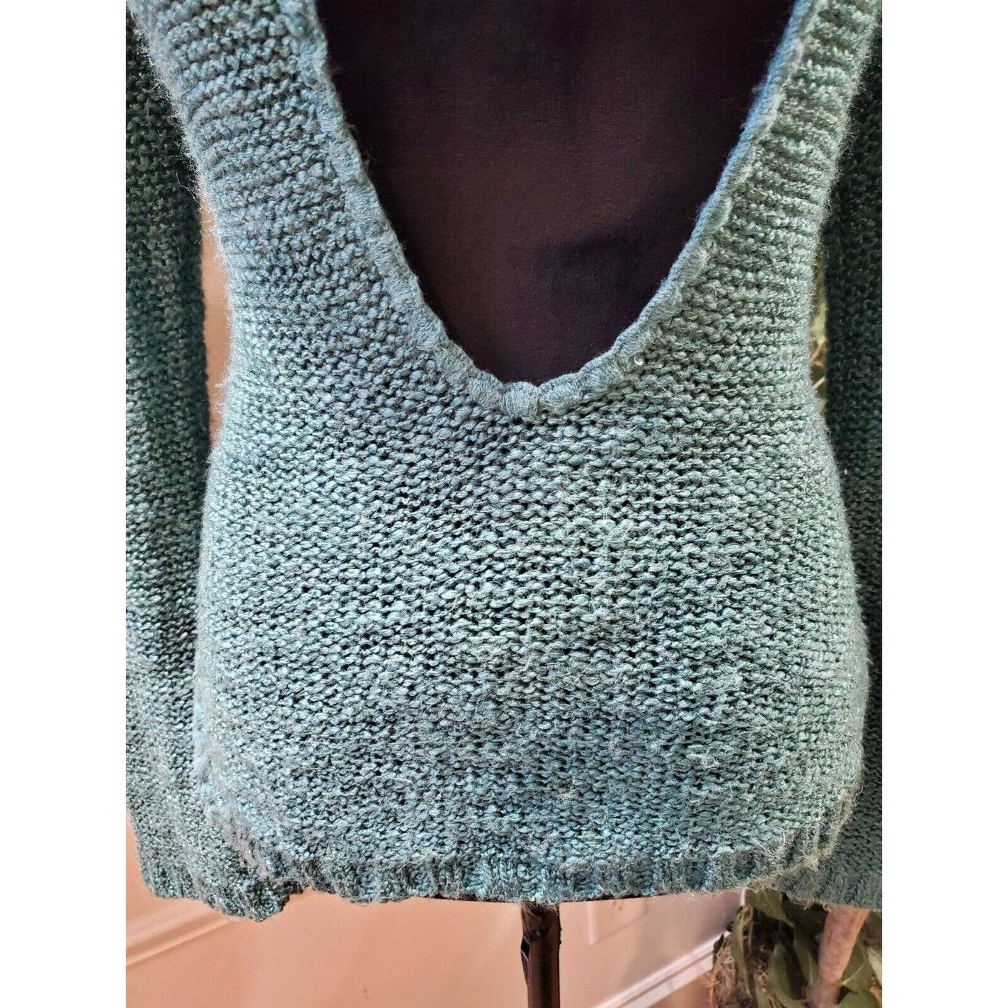 American Rag Women's Blue Acrylic Scoop Neck Long Sleeve Knit Sweater XS