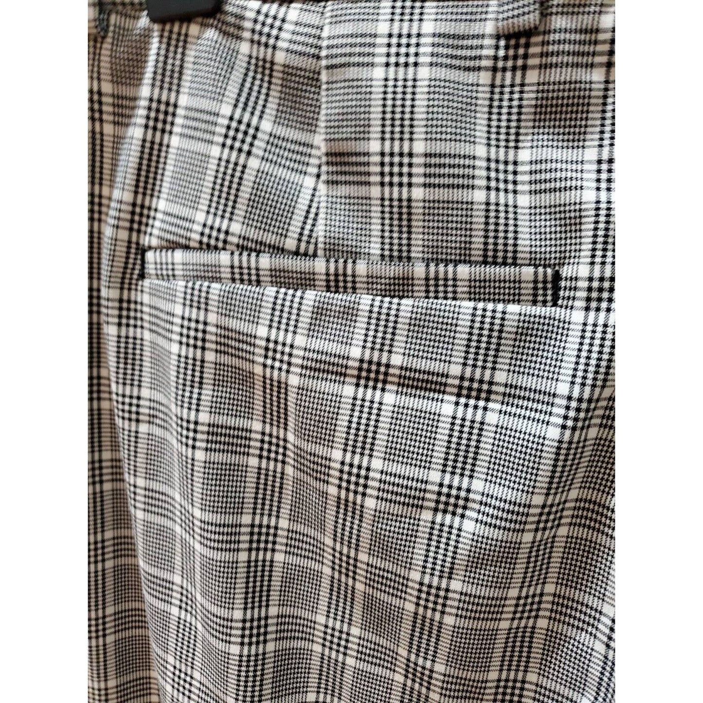 Zara Women's Gray Check Polyester Mid Rise Skinny Legs Casual Dress Pant Size 29