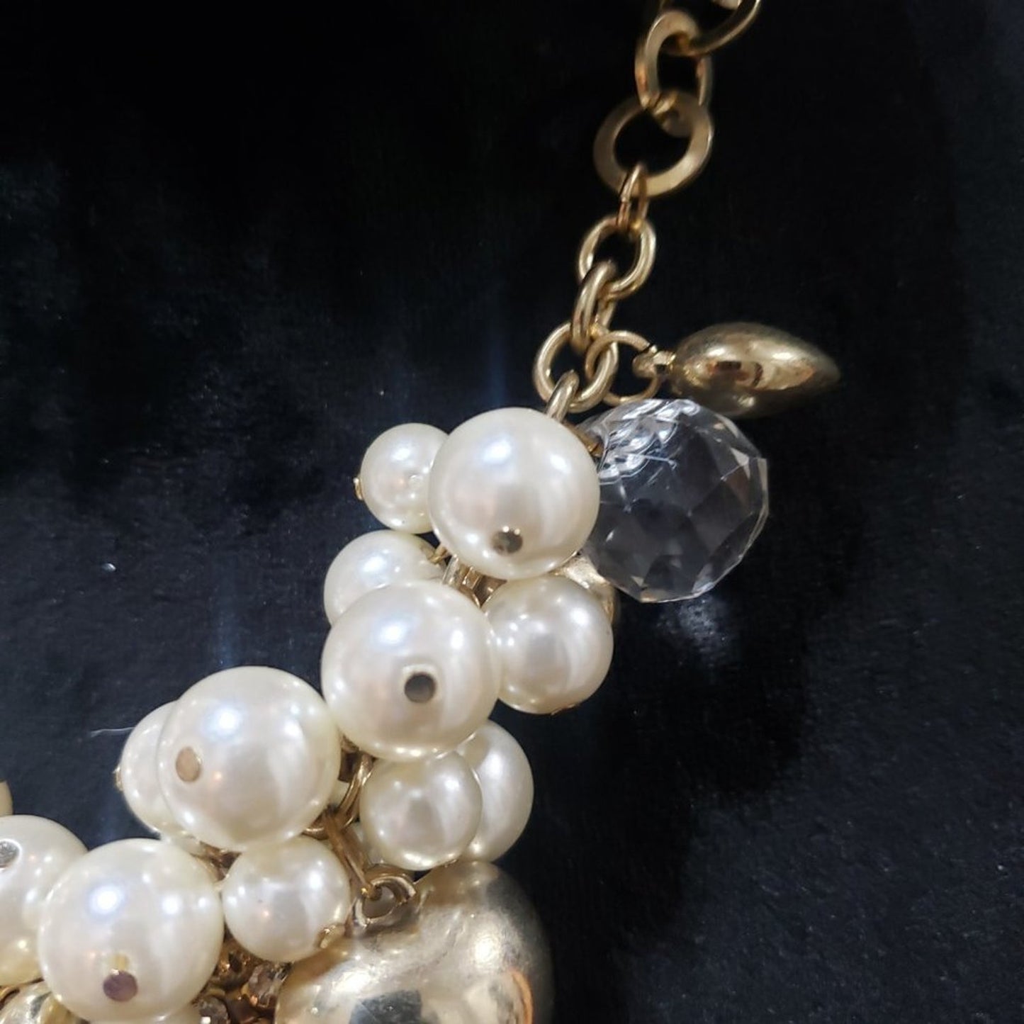 Traci Lynn Women's Faux Pearl Statement Chunky Bib Choker Necklace