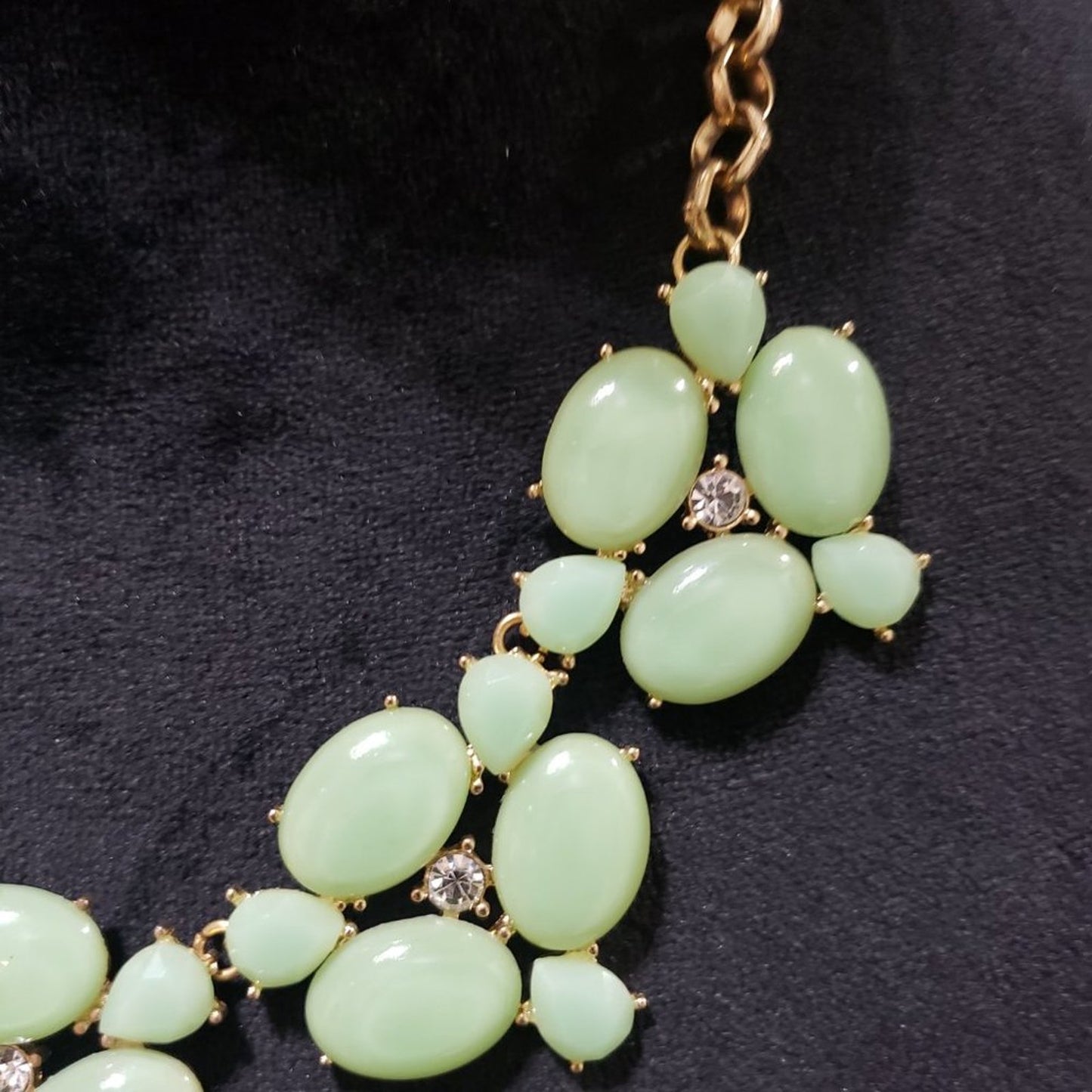 Womens Mint Bib Boho Statement Modern Fashion Gold Necklace