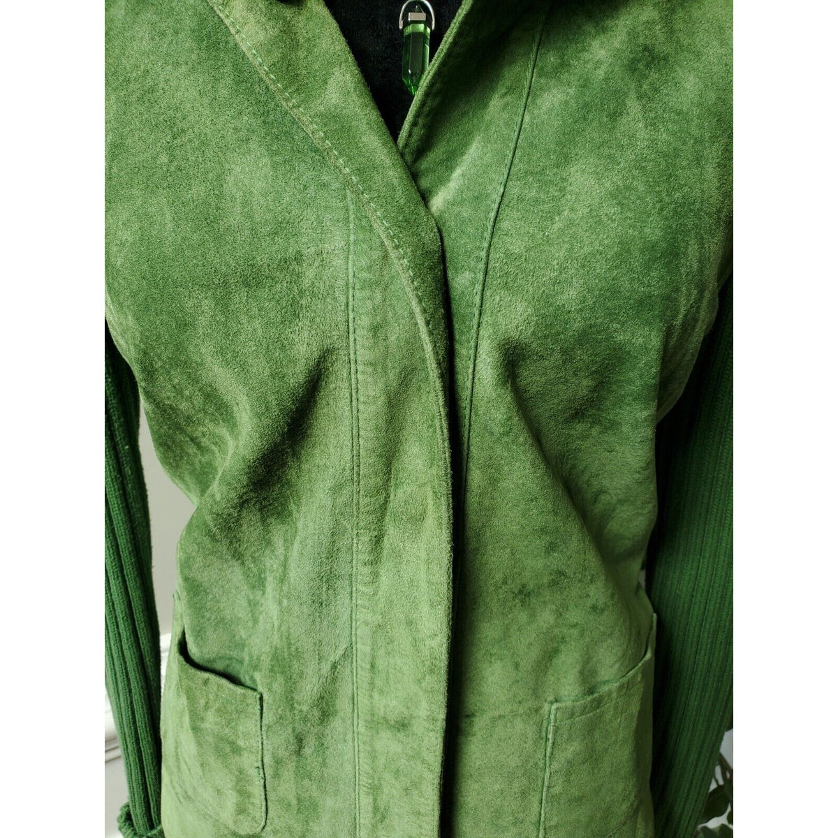 INC International Concepts Womens Green Cotton Casual Front Jacket Size Medium