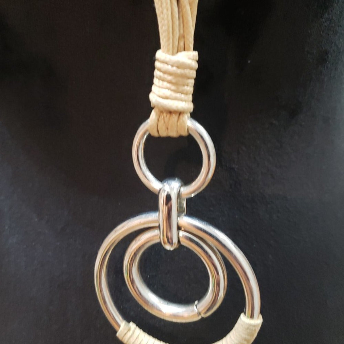 Womens Fashion Gold Tone Corded Pendant Teardrop Necklace with Lobster Clasp