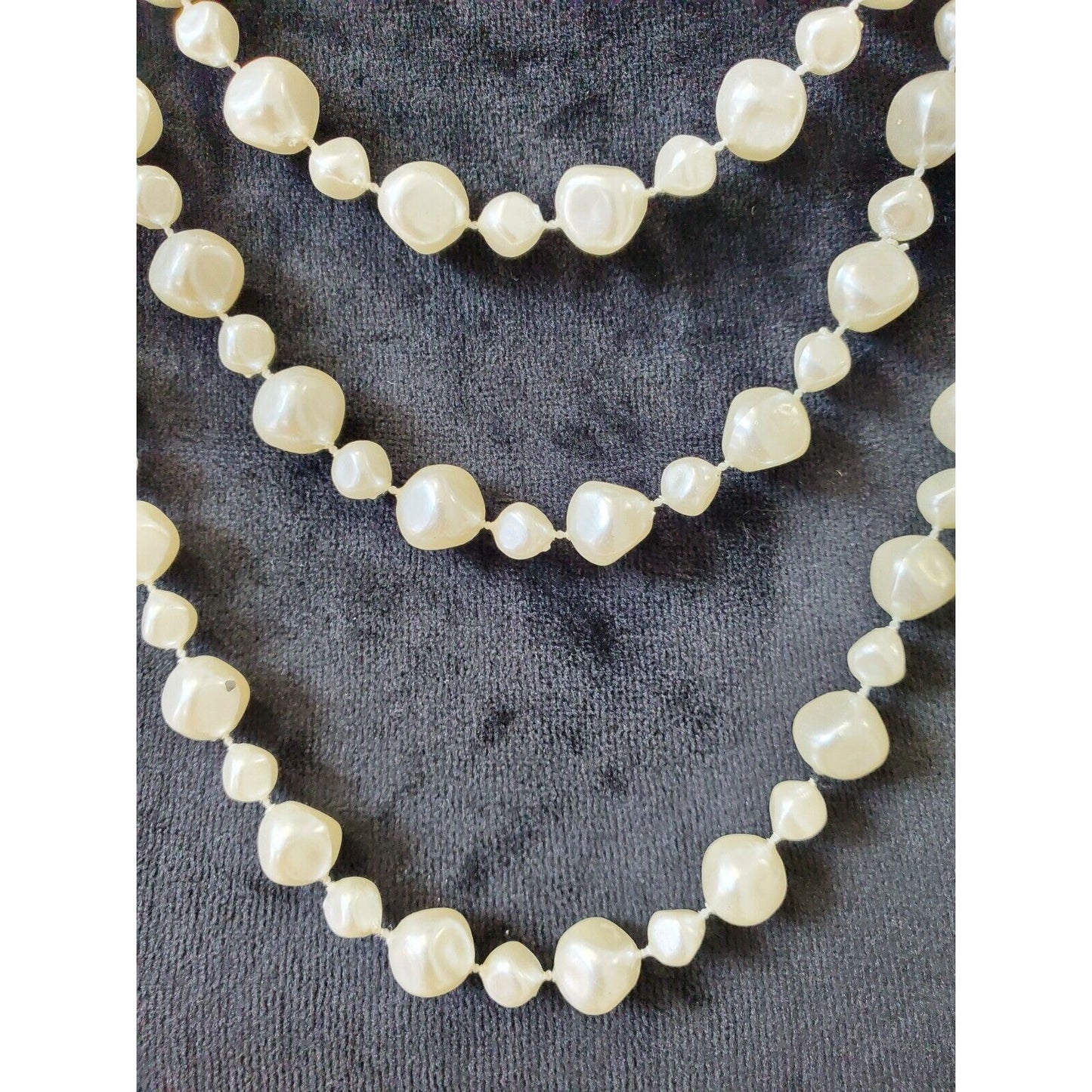 Extra Long White Beaded Pearl Fashion Jewelry Necklace