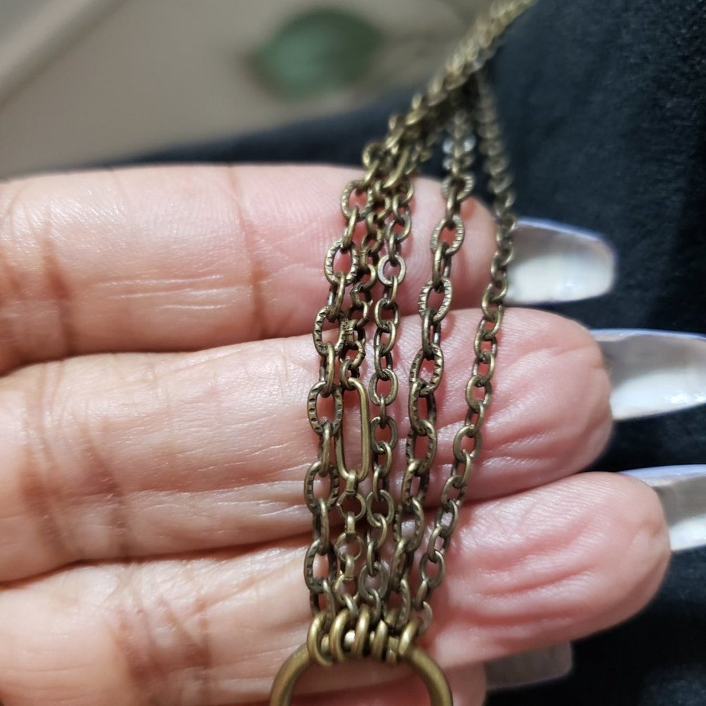 Coldwater Creek Marked Layered Five Strand Gold Tone Glass Beads Necklace