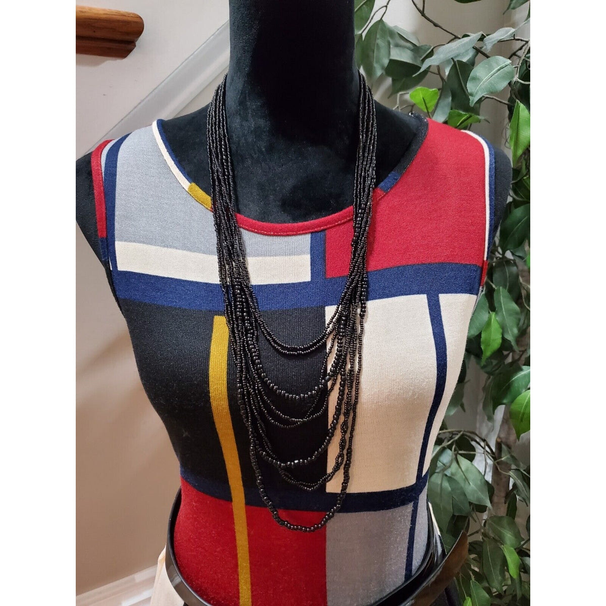 Women's Multicolor Polyester Round Neck Sleeveless Casual Knee Length Dress 10