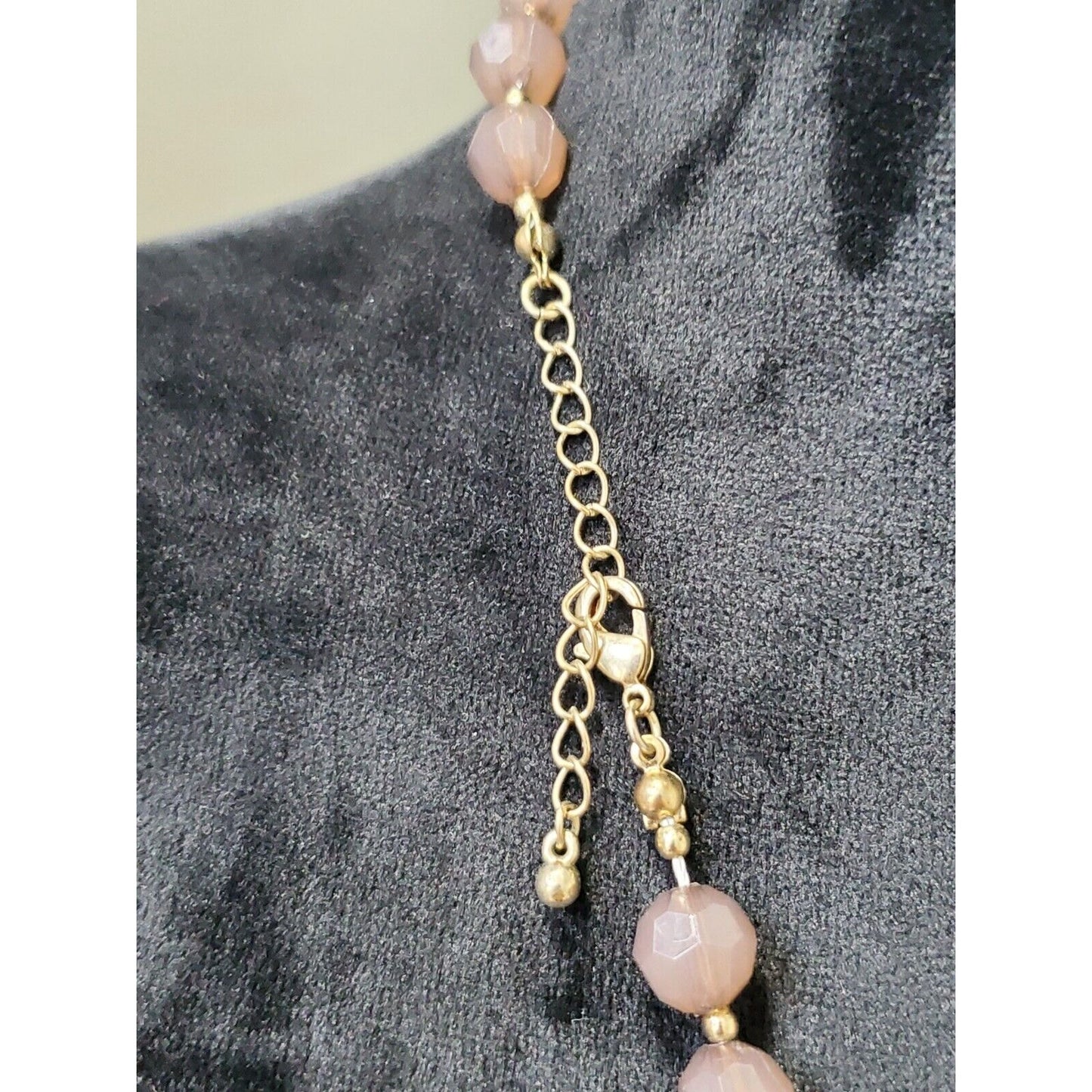 Vintage Women's Pink Bead Stylish Long Necklace