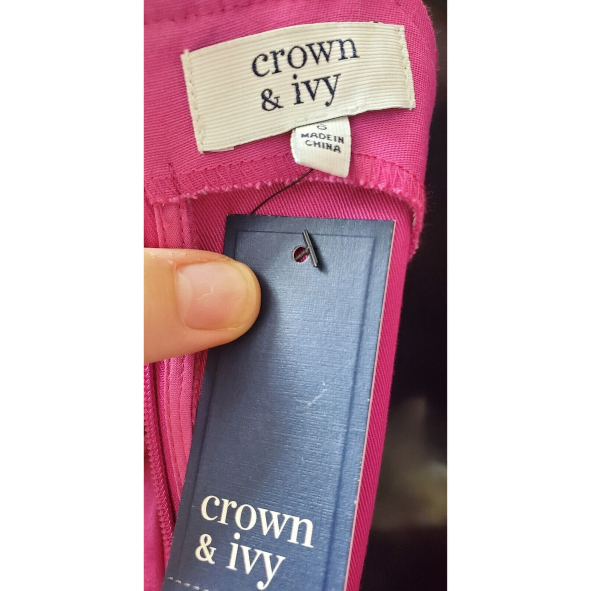 Crown & Ivy Wknd In Lisbon Pink Halter Neck Sleeveless Knee Length Dress Size 6