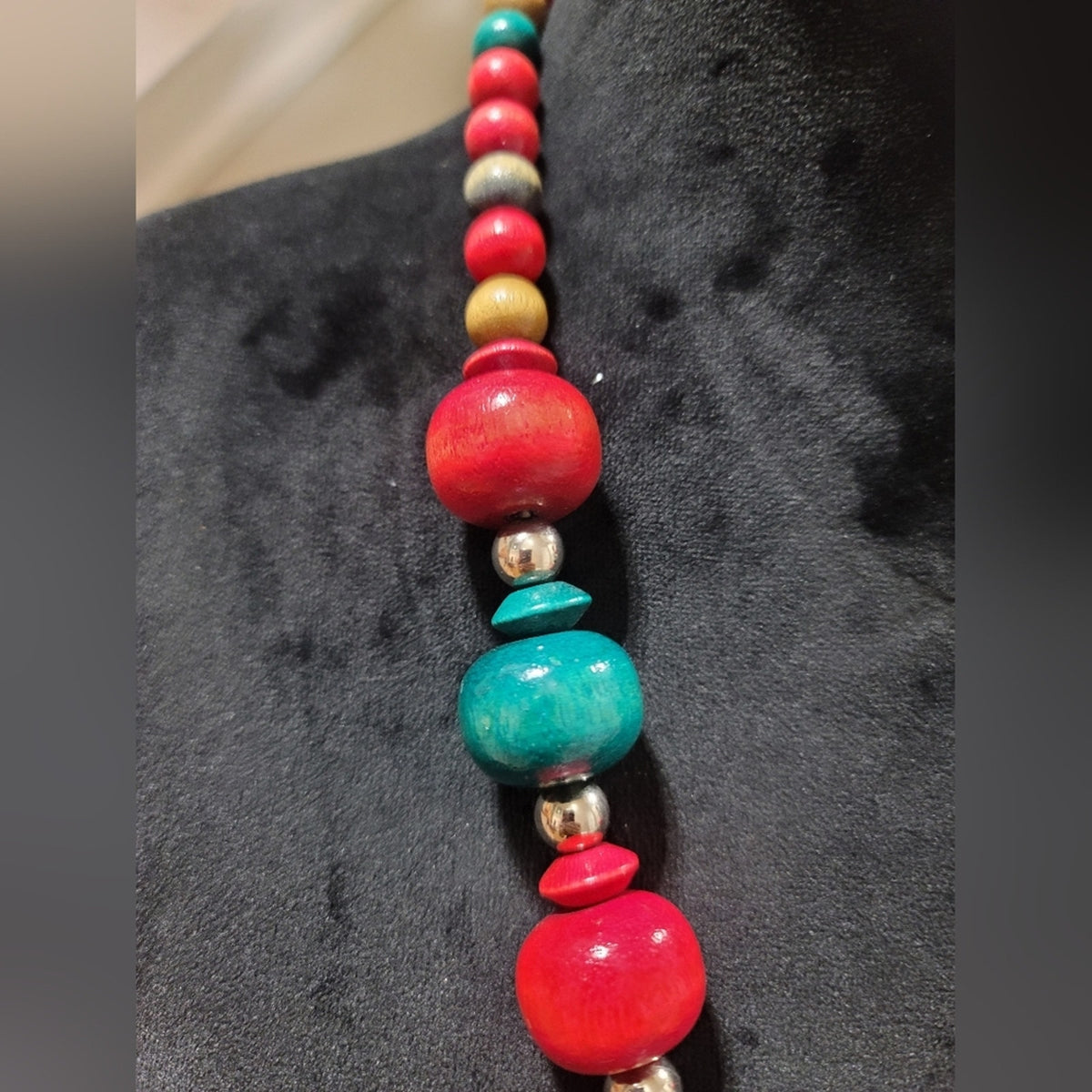 Multicolor Wooden Stone Necklace