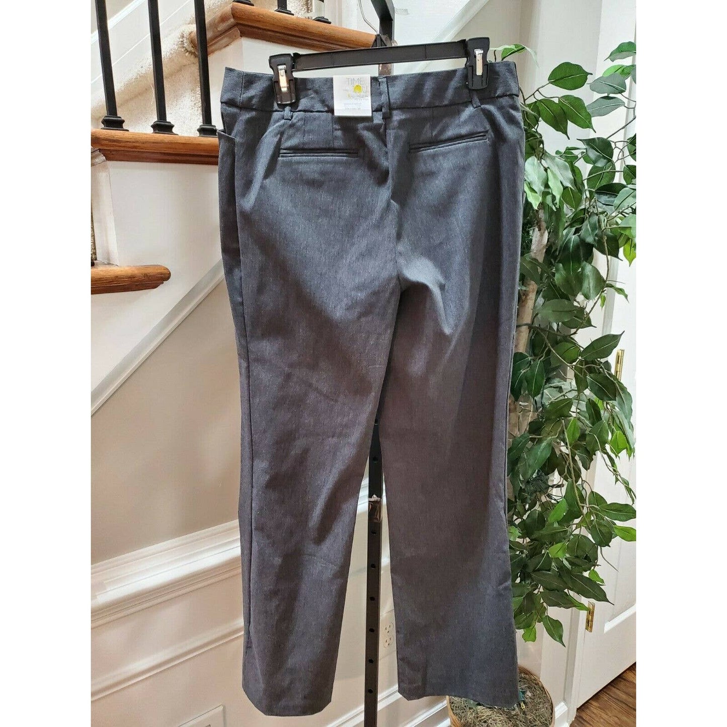 Time and Tru Women's Gray Polyester Millennium Constructed Dress Pants Size 10