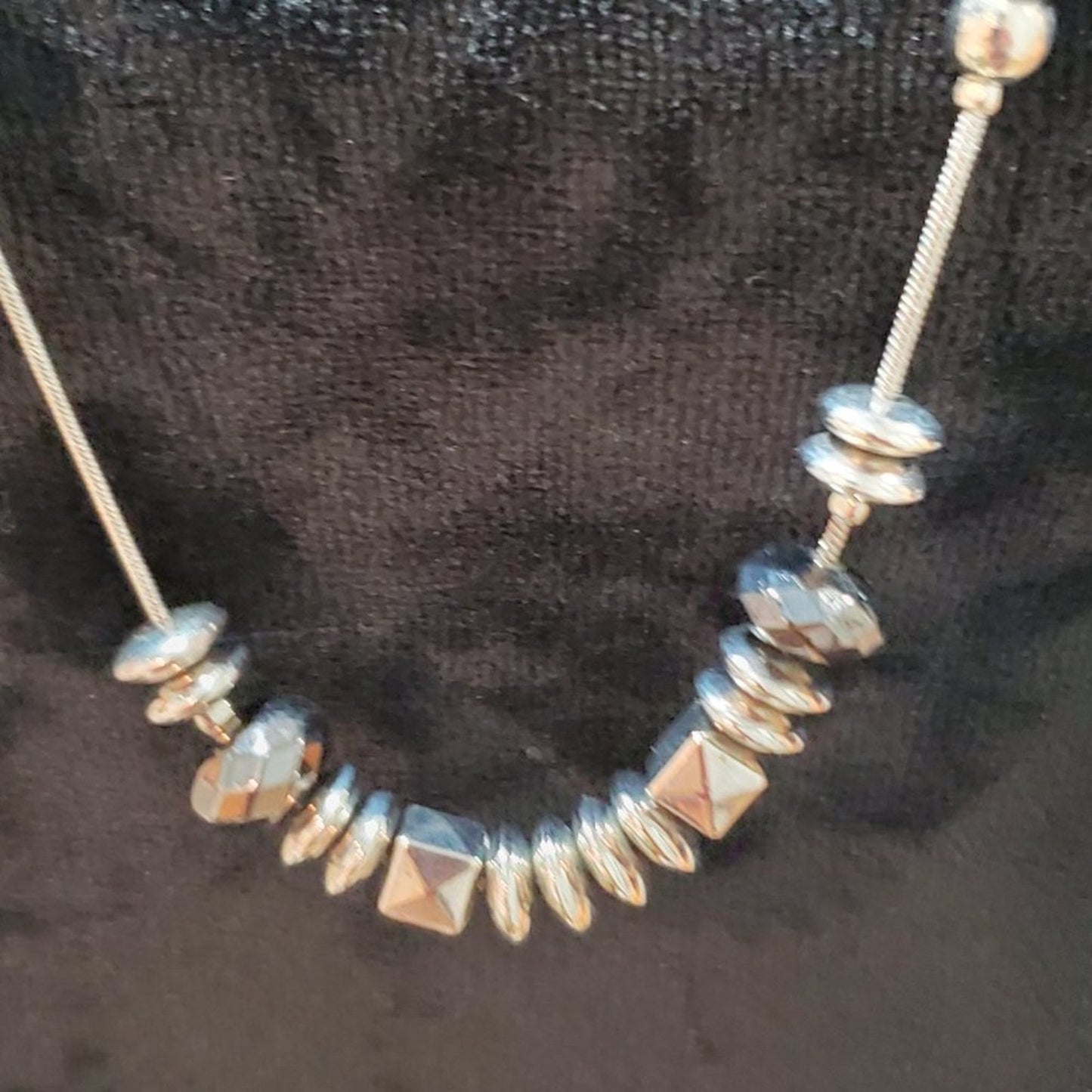 Women's Silver Tube Beaded Fashion Jewelry Necklace