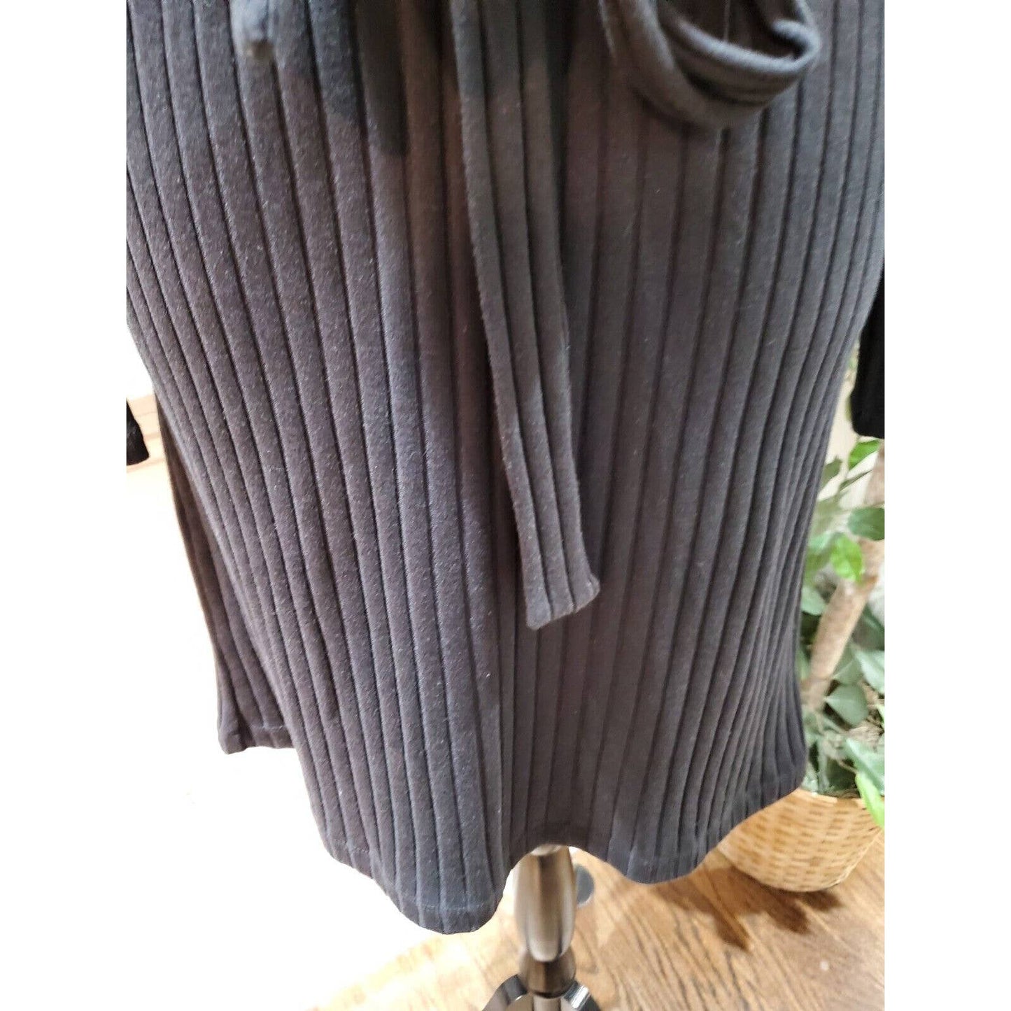 Old Navy Women's Black Cotton Collared Long Sleeve Knee Length Dress Size Small