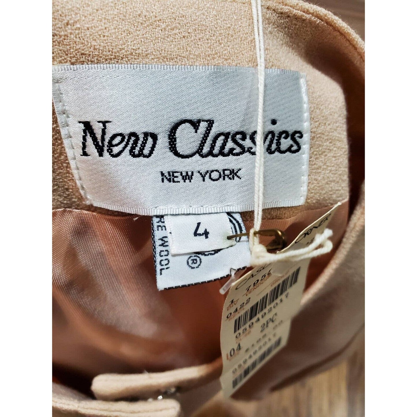 VTG New Classics Casual Corner Beige Single Breasted Blazer& Skirt 2 Pc's Suit 4