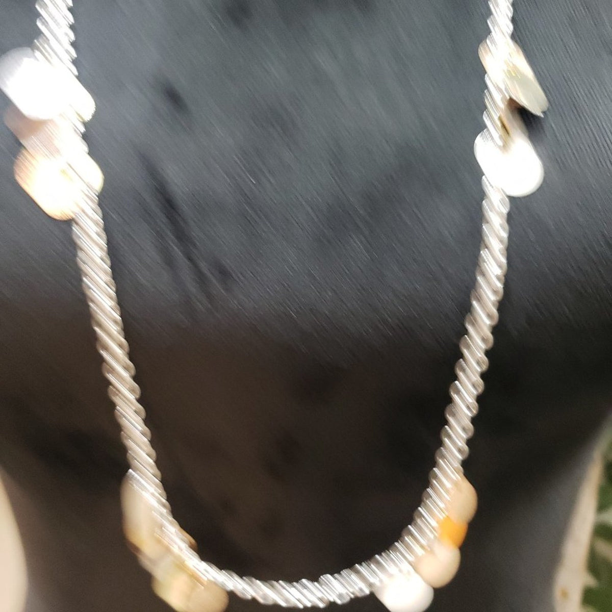 Women's Gold Tone Silver Chain & Disc Accent Necklace