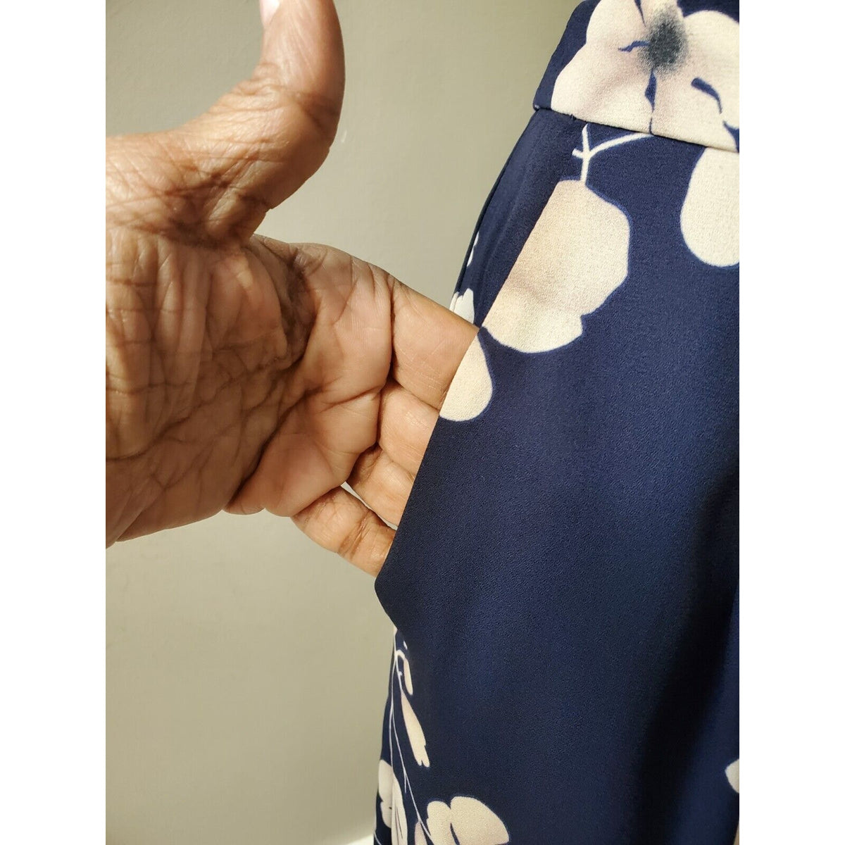 Sienna Sky Women Blue Floral Polyester Sleeveless Halter Neck Casual Jumpsuit S