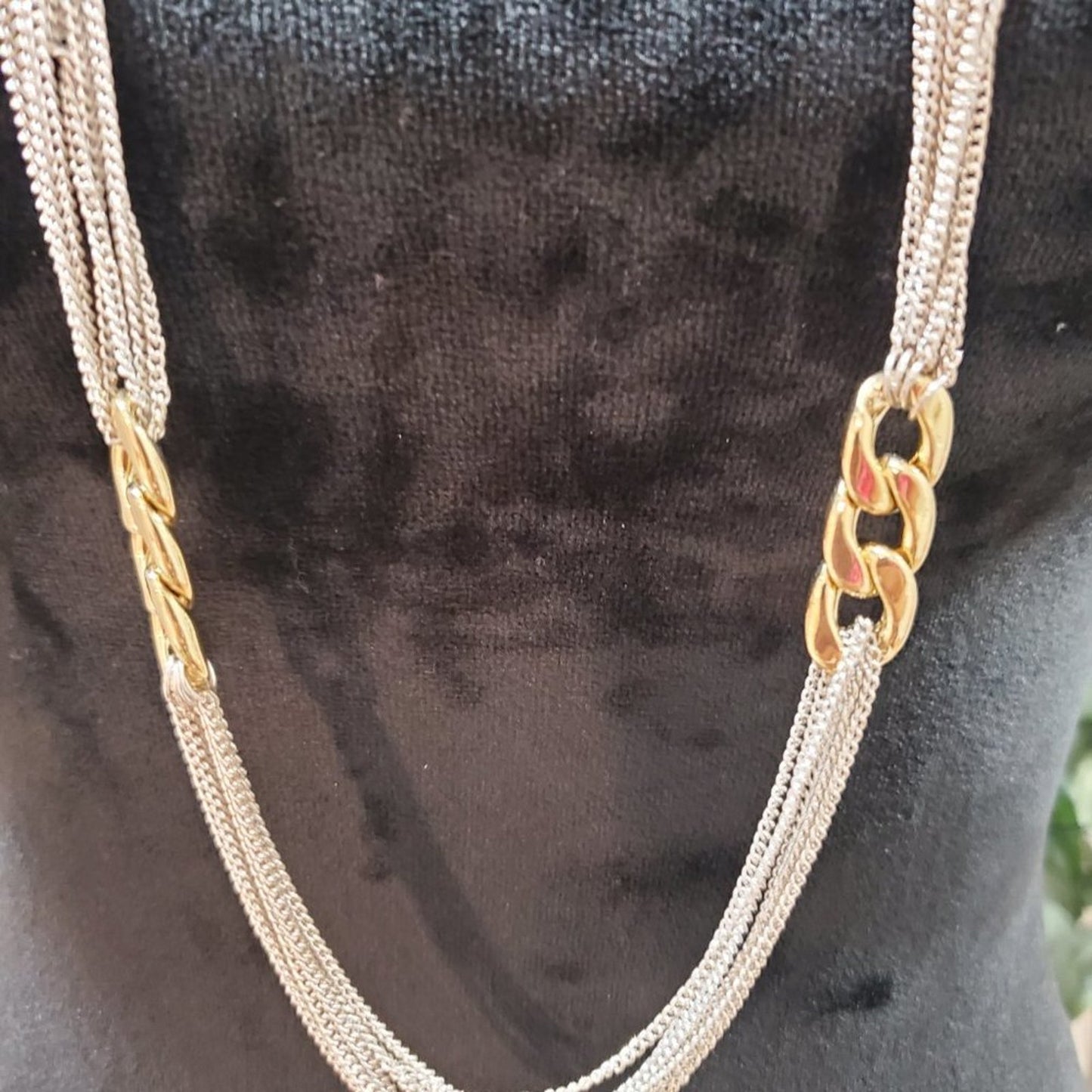 Women's Luxury Silver Tone Multilayer Long Link Chain Necklace