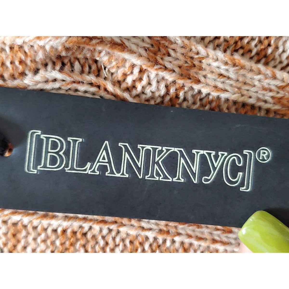 BLANKNYC Toffee Acrylic Ribbed Crewneck Long Sleeve Pullover Knit Sweater XS