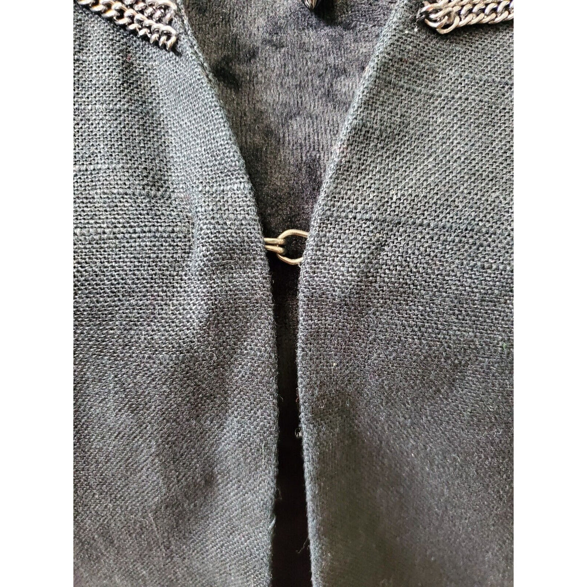 Chico's Women's Black Linen Long Sleeve Casual Hook & Eye Jacket Blazer Size 2 L