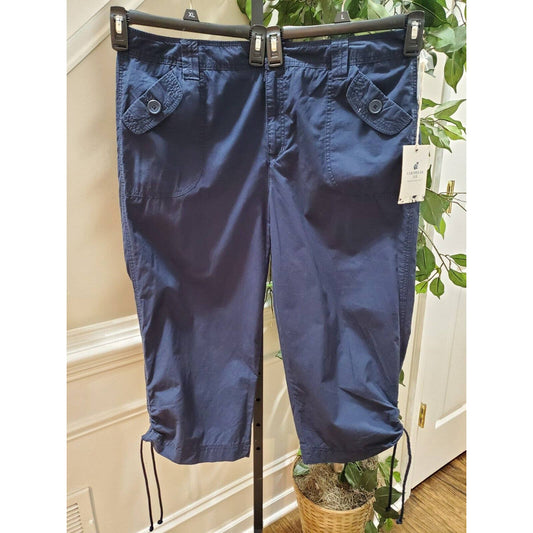 Caribbean Jean Women's Blue Cotton Mid Rise Zippered Straight Legs Pant Size 16