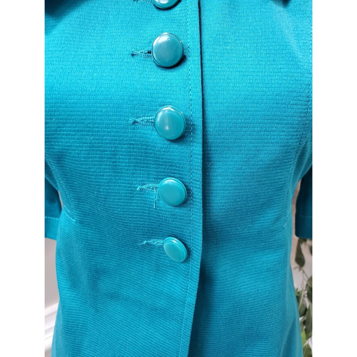 Tulle Womens Blue 100% Cotton Single Breasted Six Button Blazer Coat Size XS