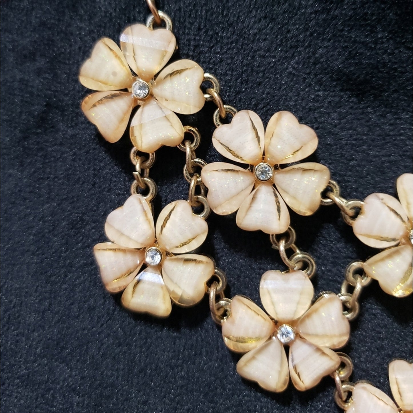 Beige Floral Statement Necklace