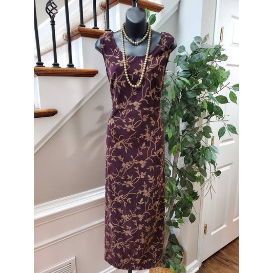 Karin Stevens Women's Purple Polyester Round Neck Sleeveless Long Maxi Dress 14