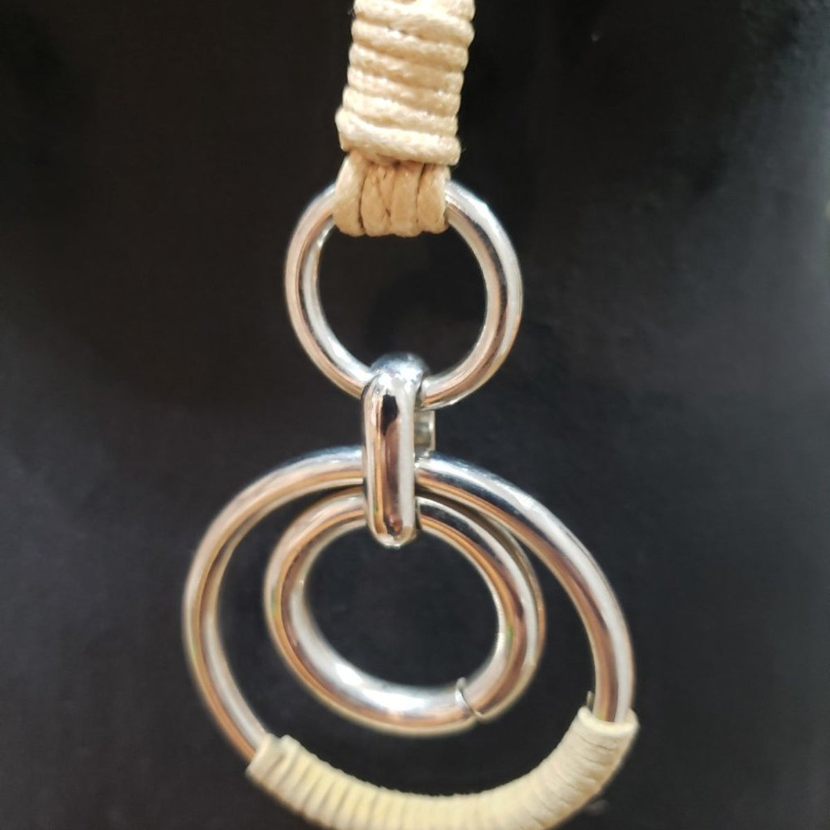 Womens Fashion Gold Tone Corded Pendant Teardrop Necklace with Lobster Clasp
