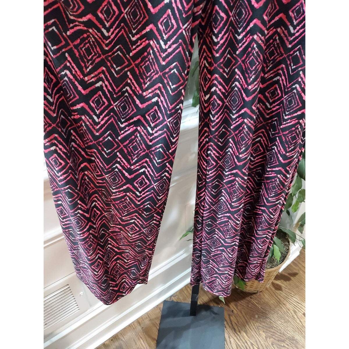 New Directions Womens Pink Black Geo Print Polyester Pull On Calypso Pants Large