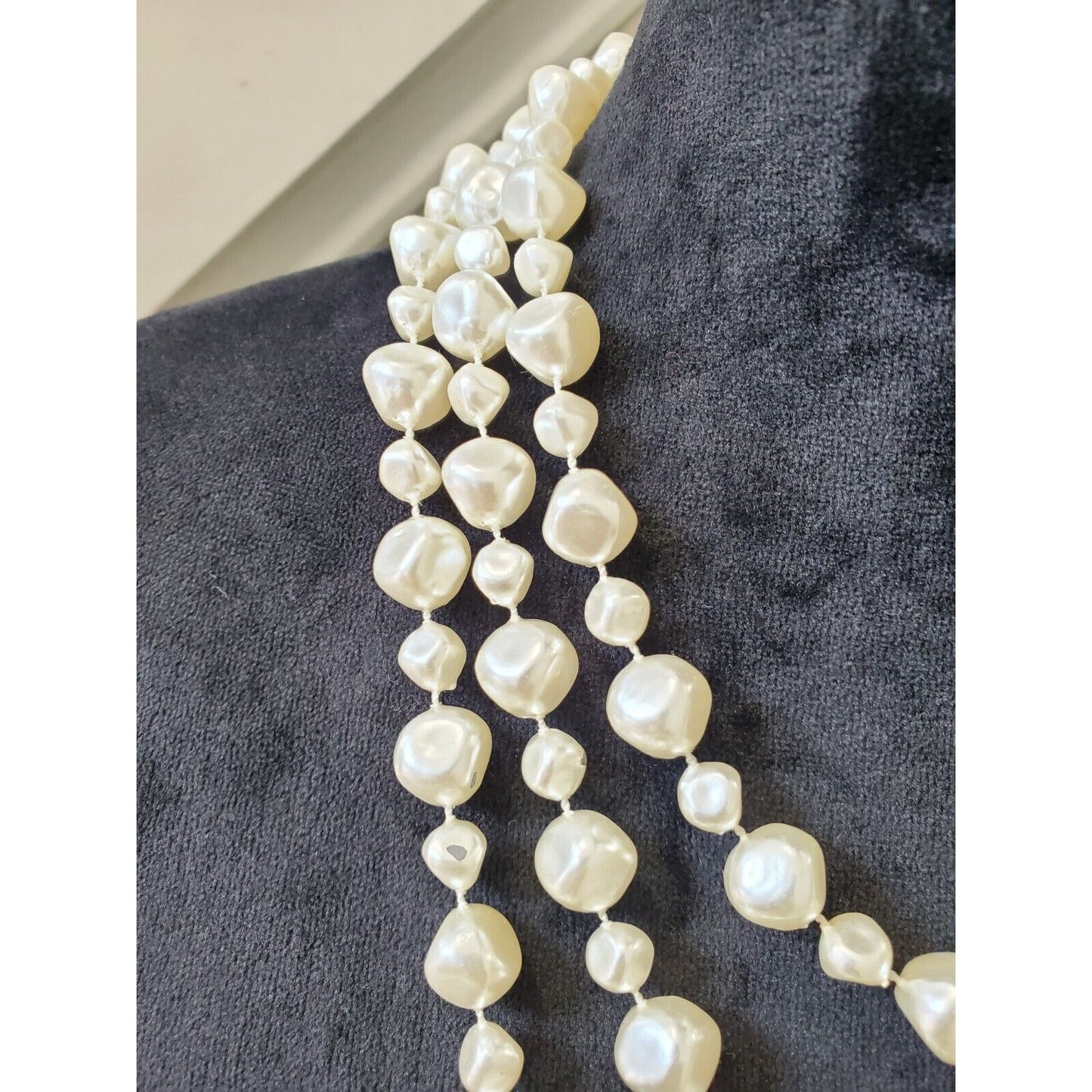Extra Long White Beaded Pearl Fashion Jewelry Necklace