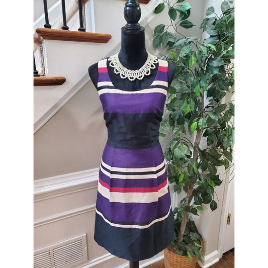 H&M Women's Multicolor Cotton Scoop Neck Sleeveless Casual Knee Length Dress 8