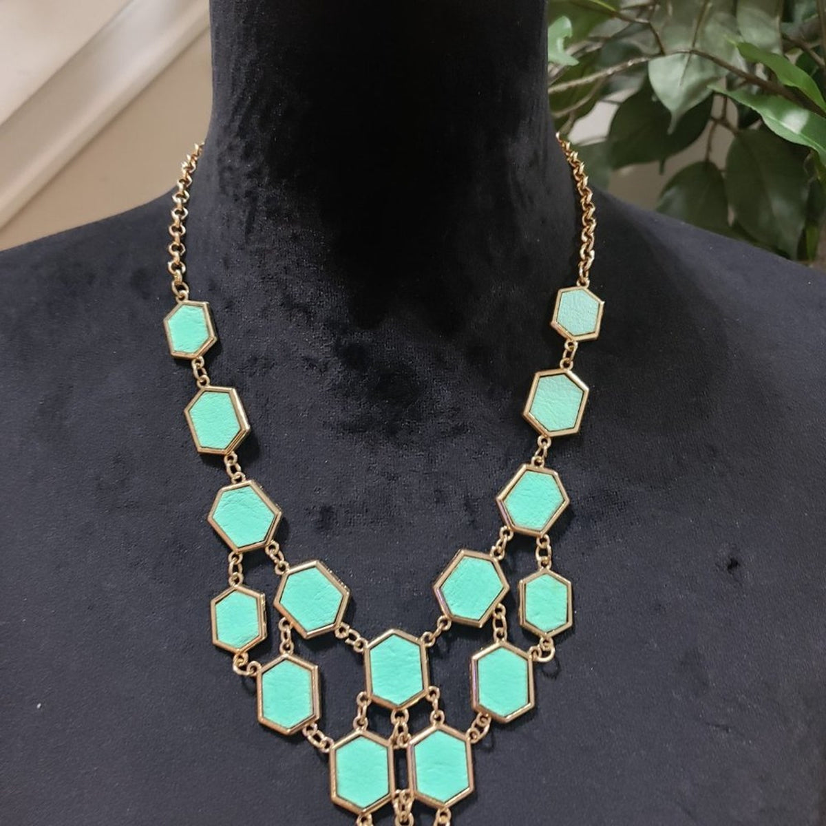 Womens Beautiful Turquoise Noah's Ark Enamel Statement Necklace with Lobster