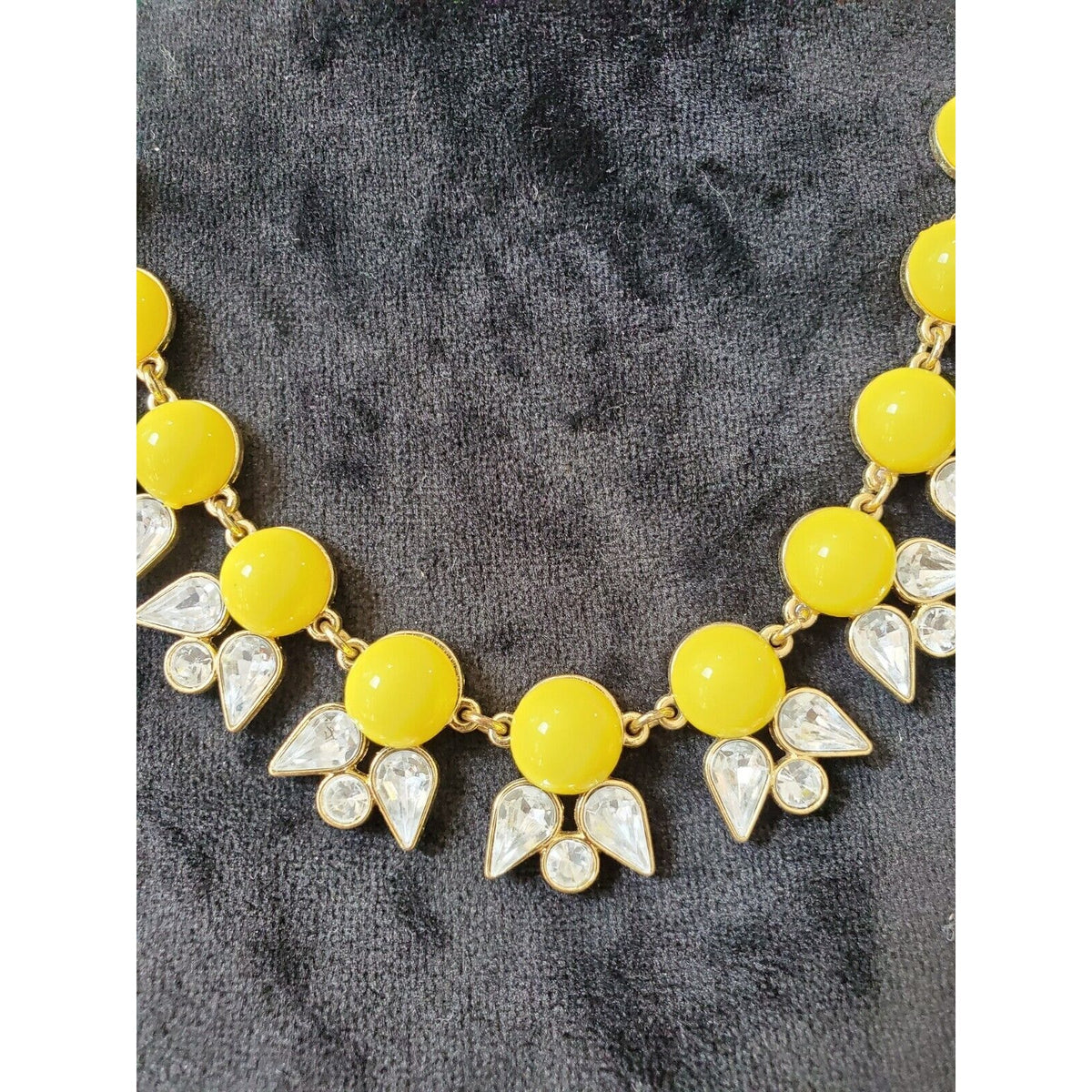 Charming Charlie Women's Yellow Ball Beaded Statement Necklace Bib Necklace Set