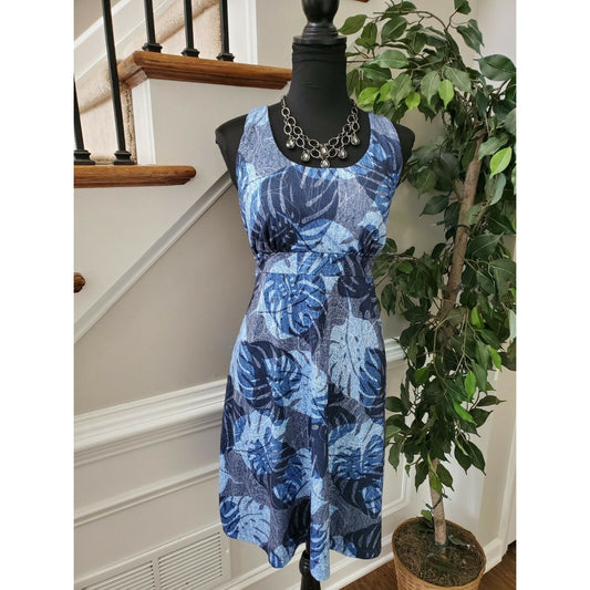ZeroXposur Women Blue Polyester Round Neck Sleeveless Knee Length Dress Size 2XL