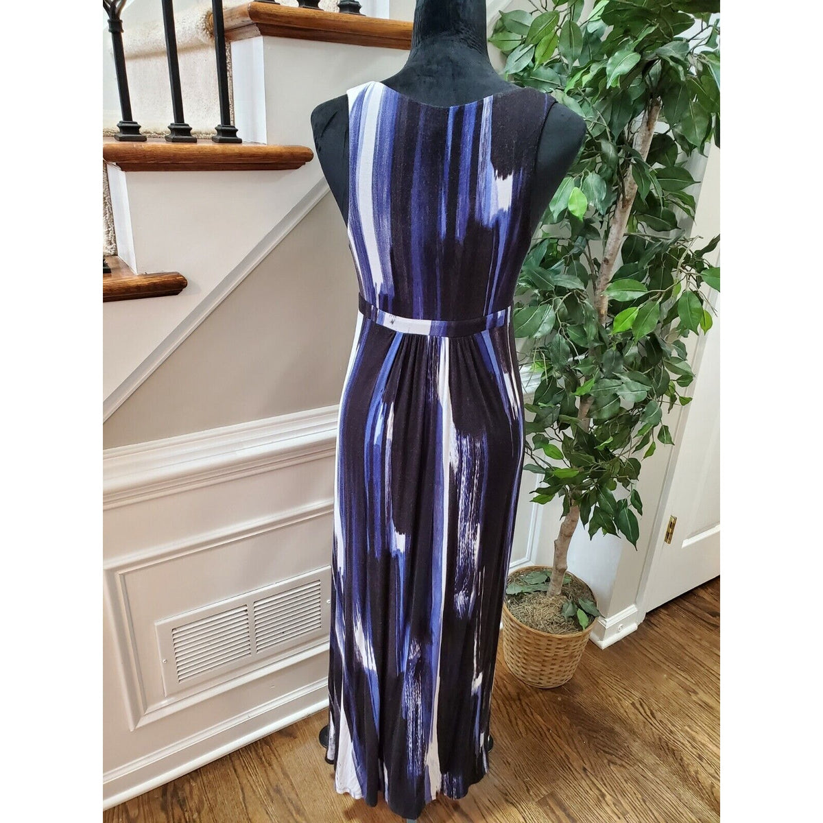 Matty M Women's Multicolor Rayon V-Neck Sleeveless Long Maxi Dress Size X-Small
