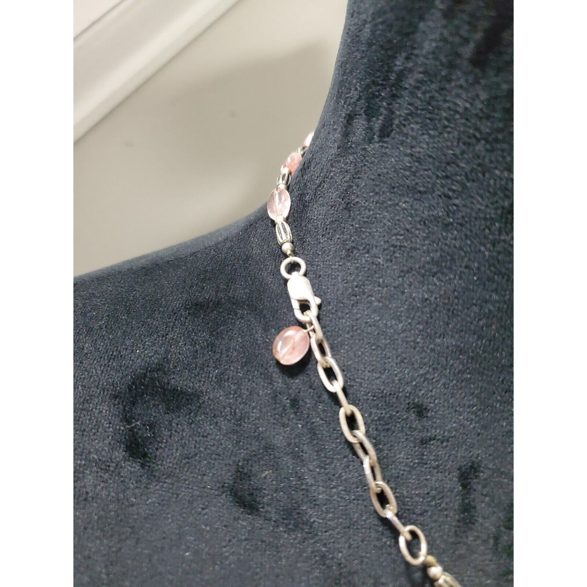 Women's Pink Quartz Rectangle Stylish Necklace