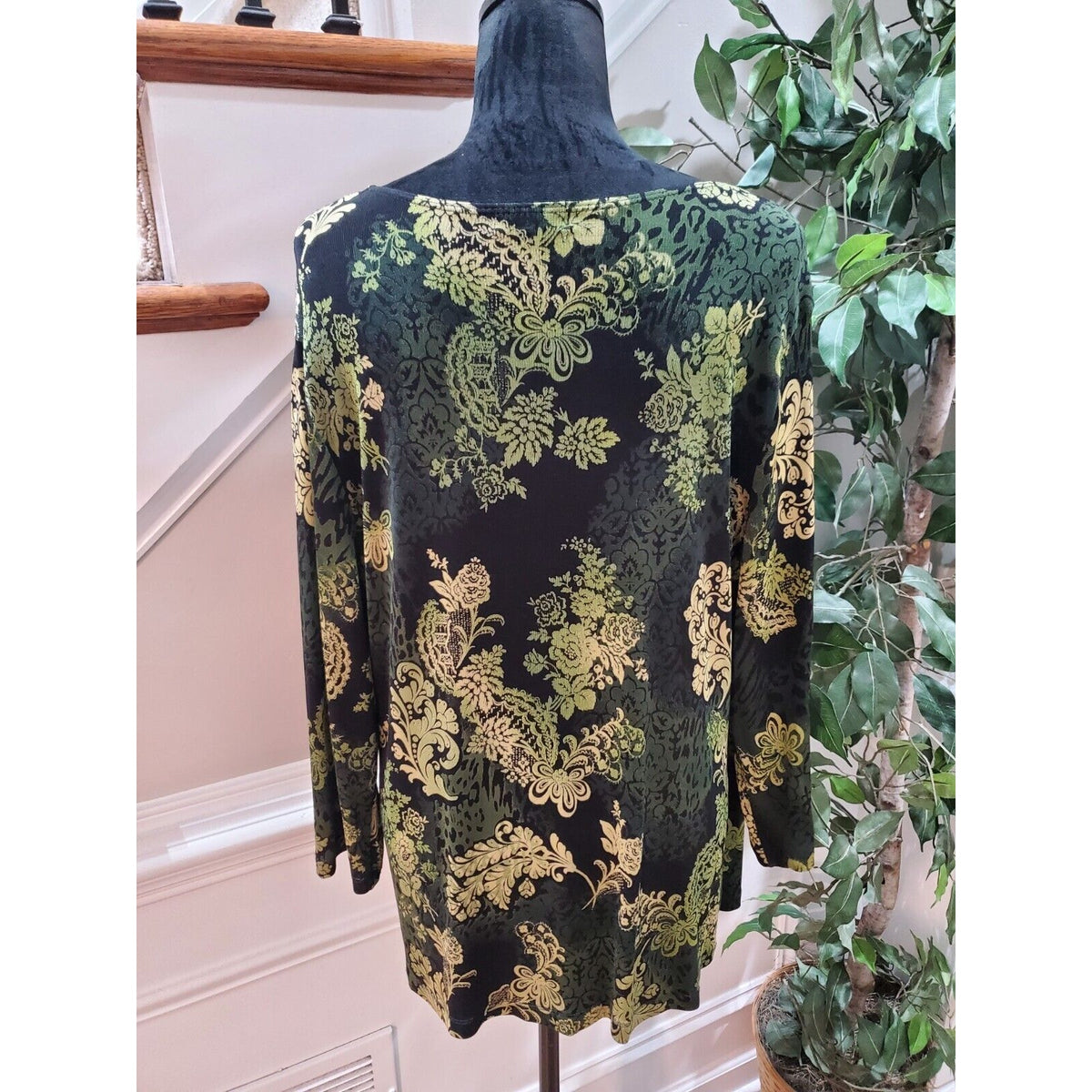 Choices Women's Multicolor Long Sleeve Dressy Tunic Shirt Top Blouse Size 1X