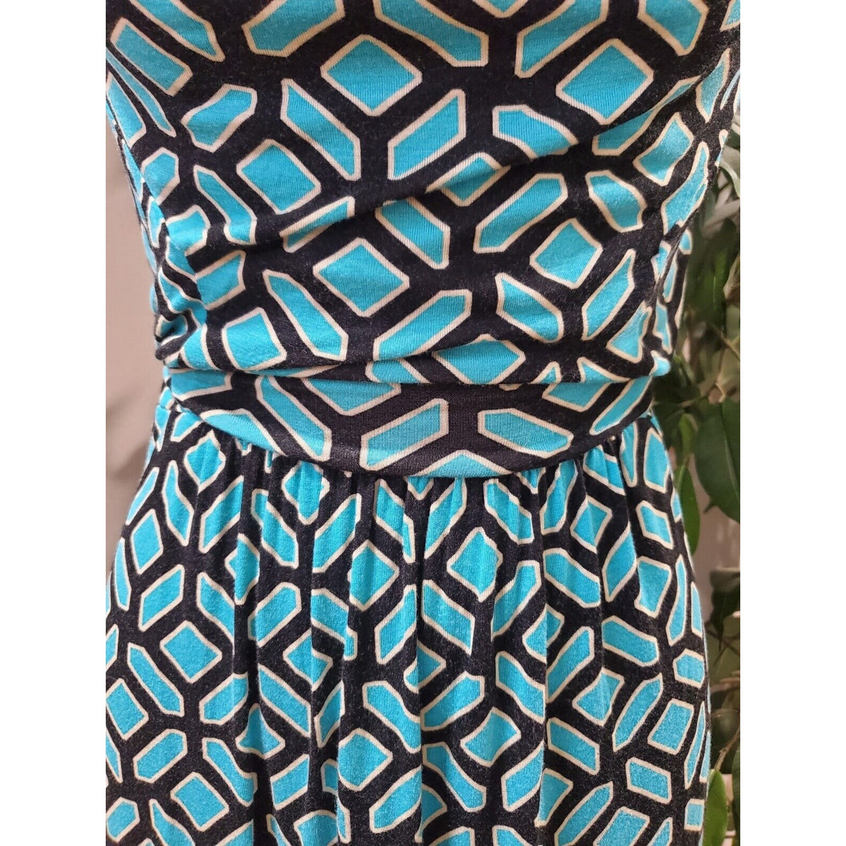Apt. 9 Women Black & Blue Rayon Scoop Neck Sleeveless Knee Length Dress Size XS
