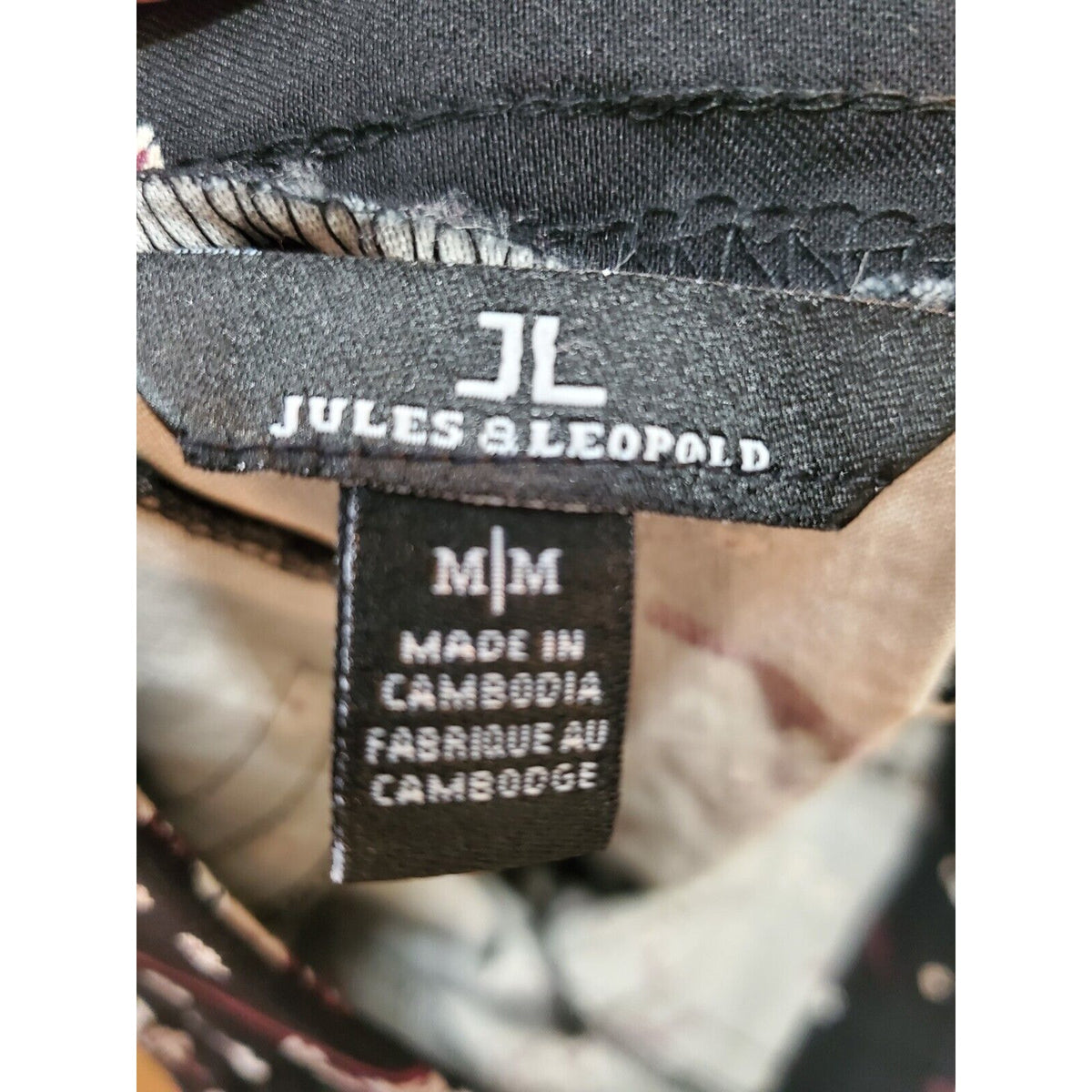 Jules & Leopold Womens Black Floral Rayon Mid Rise Straight Leg Casual Pant M