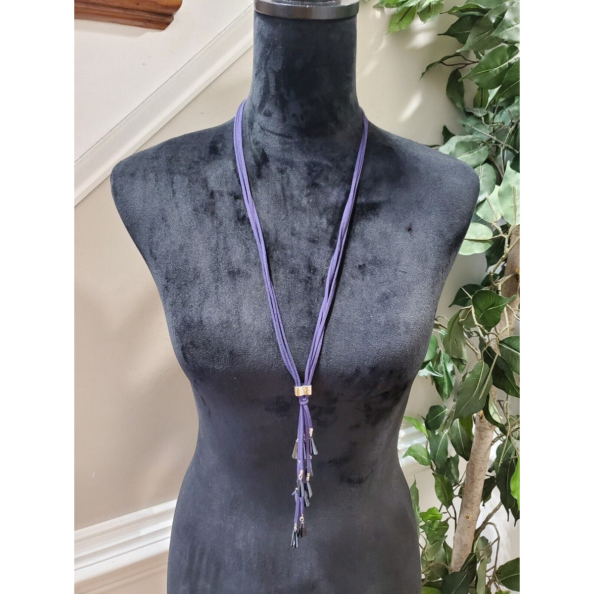 Women's Blue Multistrand Tassel Stylish Party Wear Necklace