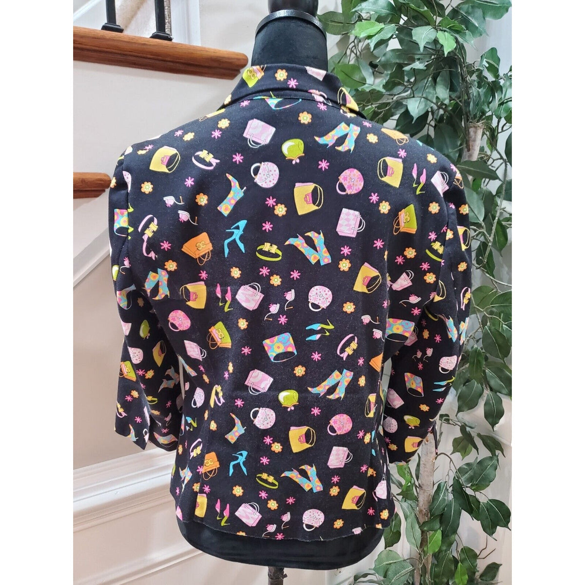 Briggs New York Womens Multicolor Single Breasted 2 Button Blazer Jacket Size 12