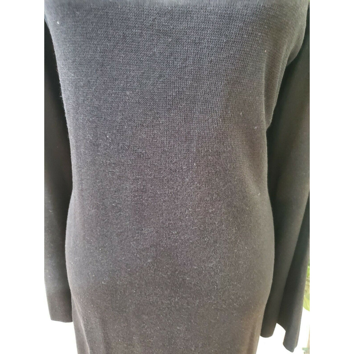 MISOOK Women Black Acrylic Turtleneck Long Sleeve Knee Length Dress Size 1X