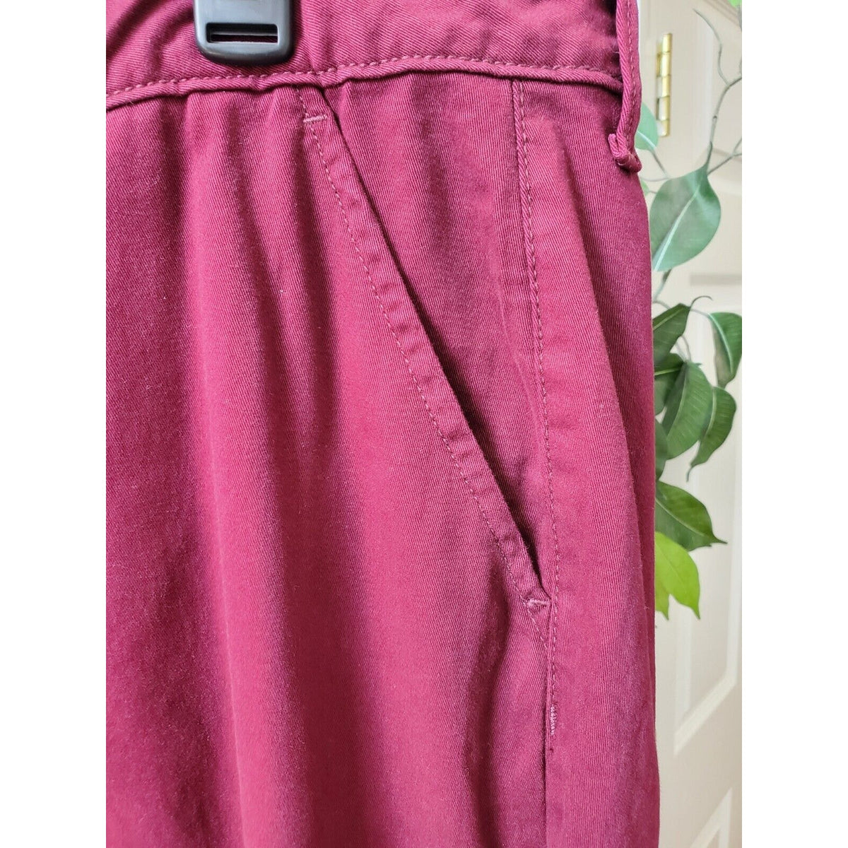 St Johns Bay Womens Red Slash Mid Rise Flat Front Girlfriend Chino Pants Size 18