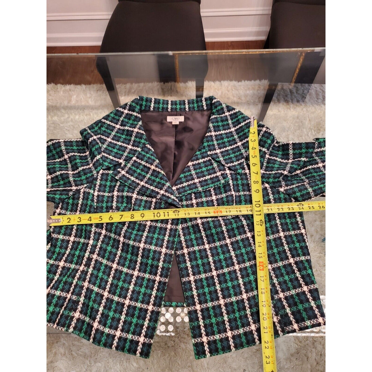Cato Women's Green Polyester Long Sleeve Button Front Casual Jacket Blazer 18W